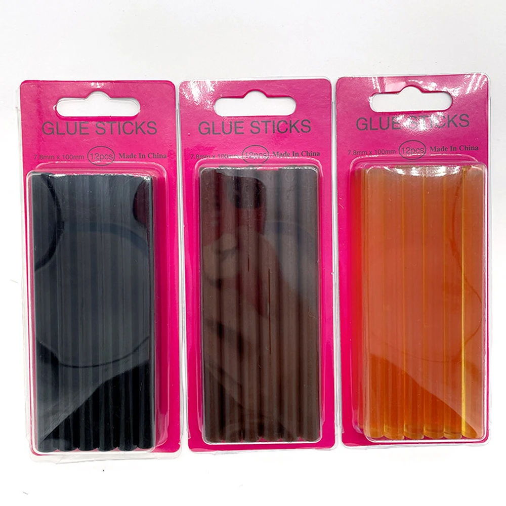 

12 PCS/PACK 0.78*1cm hair extension special small hot melt glue rod for making hair bundles and hair extension tool accessories