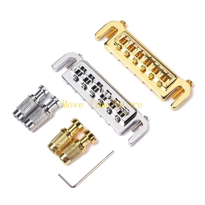 92ME Adjustable Combination Saddle Electric Guitar Bridge Wraparound Bridge Stop Tailpiece Electric Guitar Parts with Rollers
