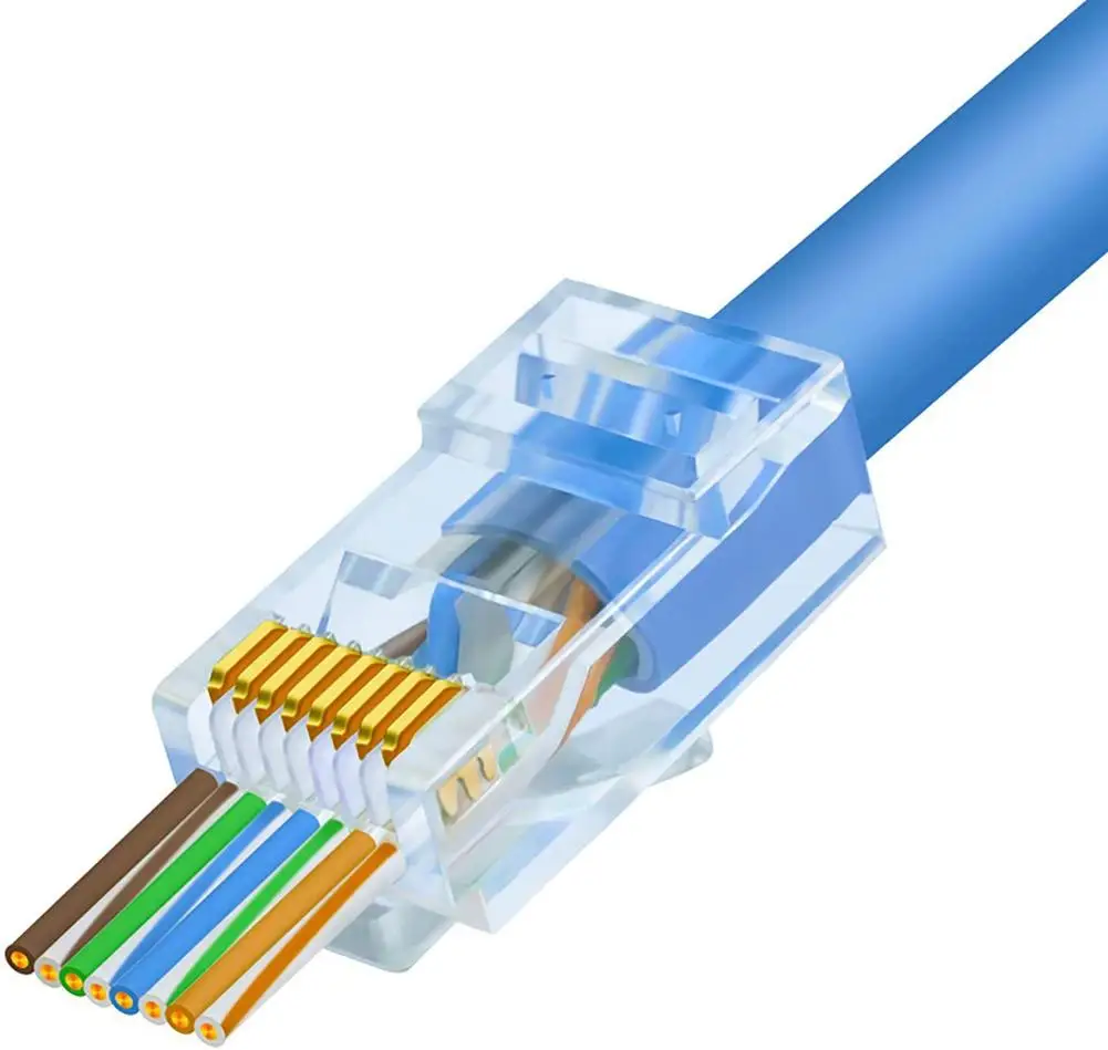 Category 5e Through-hole Plug Unshielded Plug Rj45 Cat5 Connector For Rj45 Perforated Crystal Network Cable P3u3