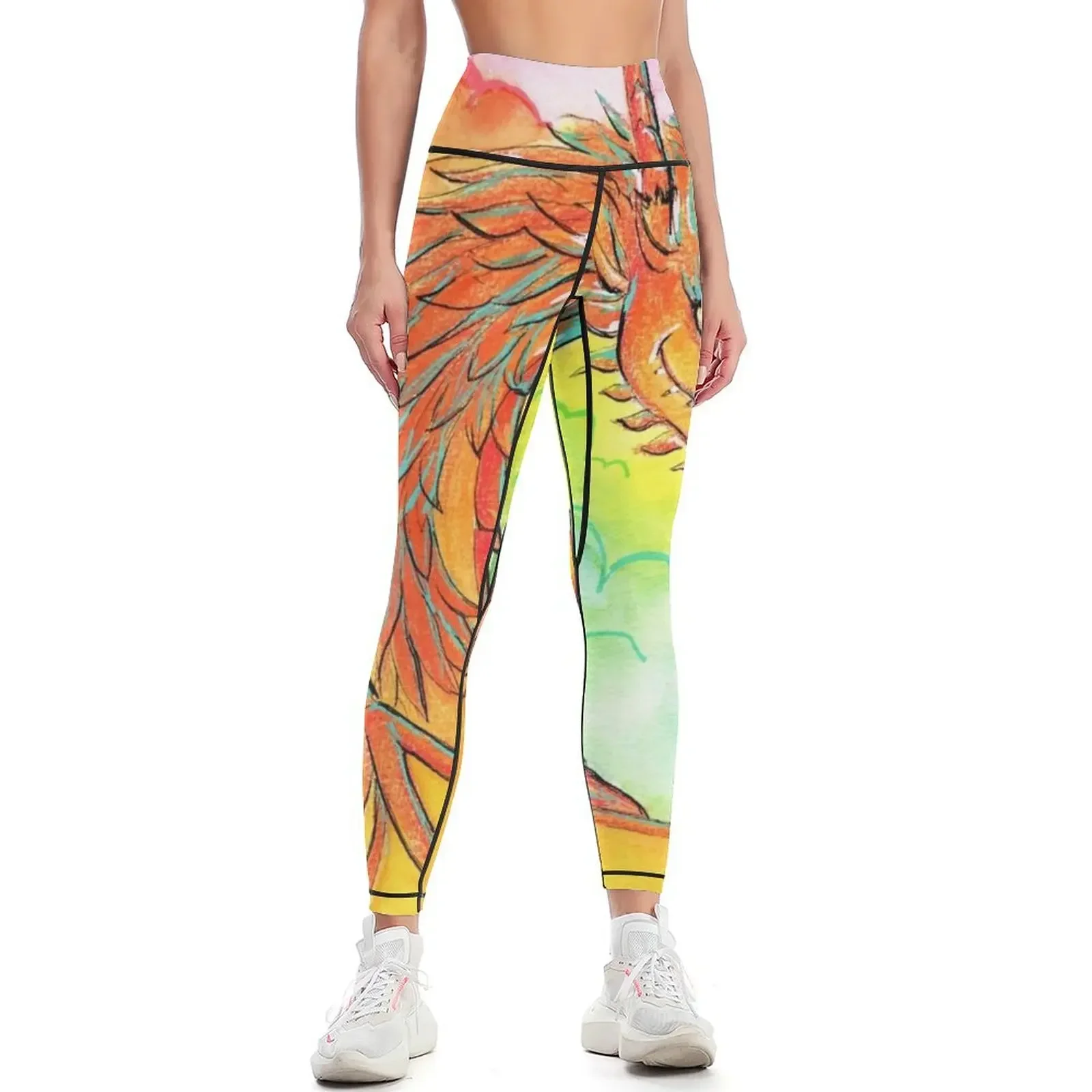 

Sunset Dragon Leggings Women's fitness Women's sports Women sportwear push up legging Womens Leggings