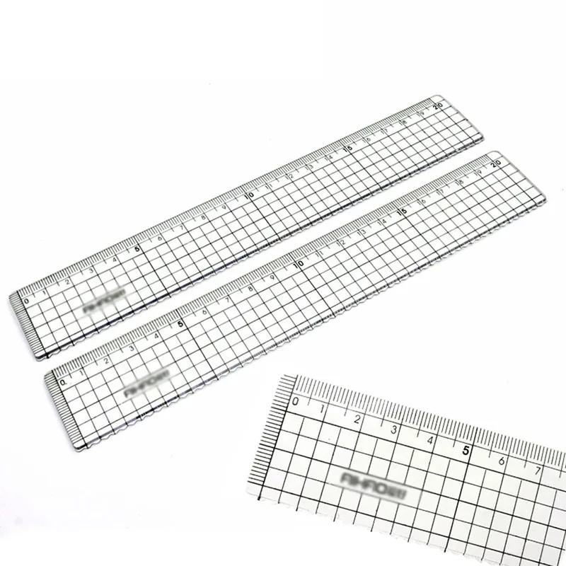 1pc 20cm Straight Ruler Transparent Plastic Ruler Drawing Tool Desk Accessories Student Stationery School Office Supplies