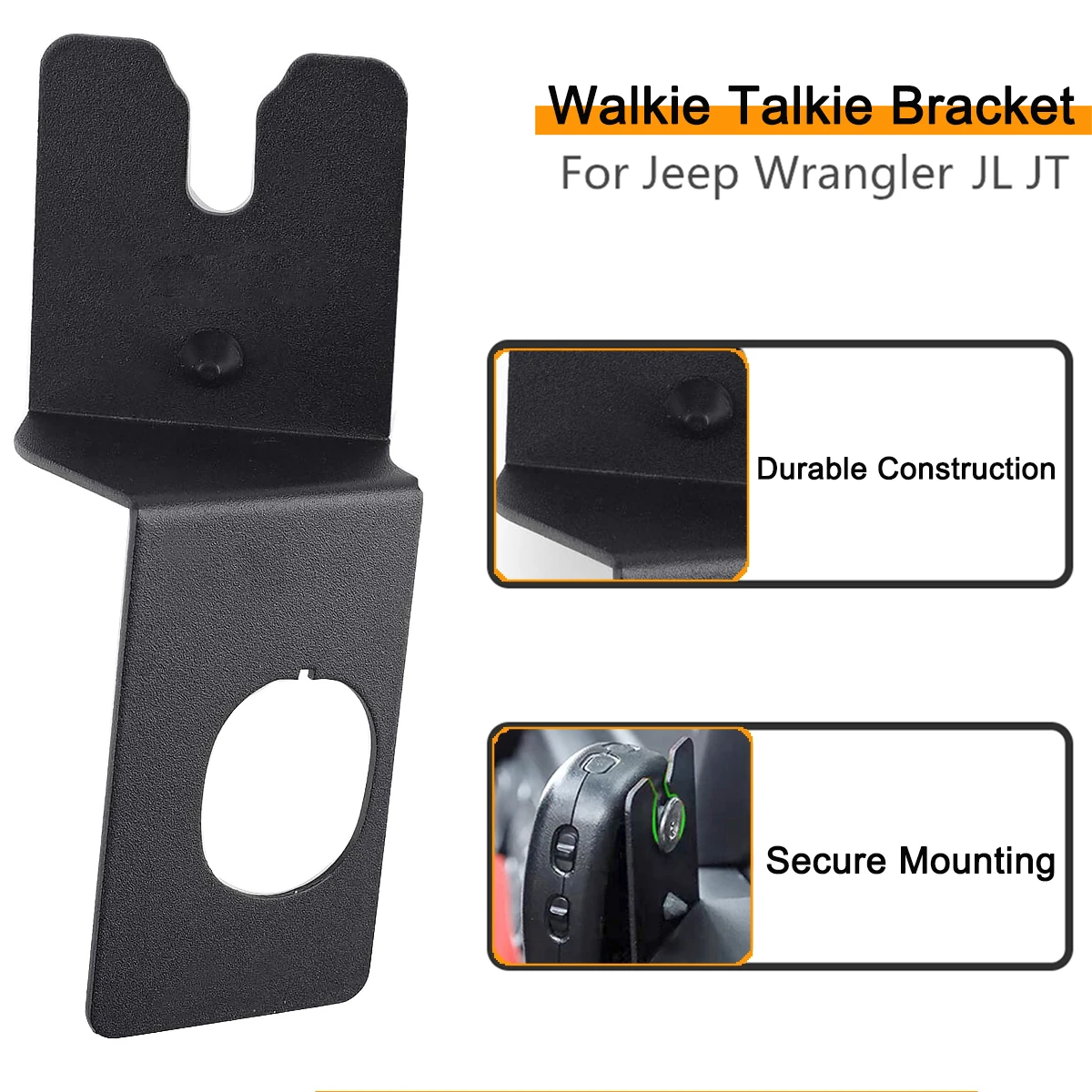 Uchwyt mikrofonu CB Uchwyt mikrofonu ręcznego Uchwyt radiowy Walkie Talkie Stojak do Jeep Wrangler JL JT 2018-2024 Akcesoria wewnętrzne