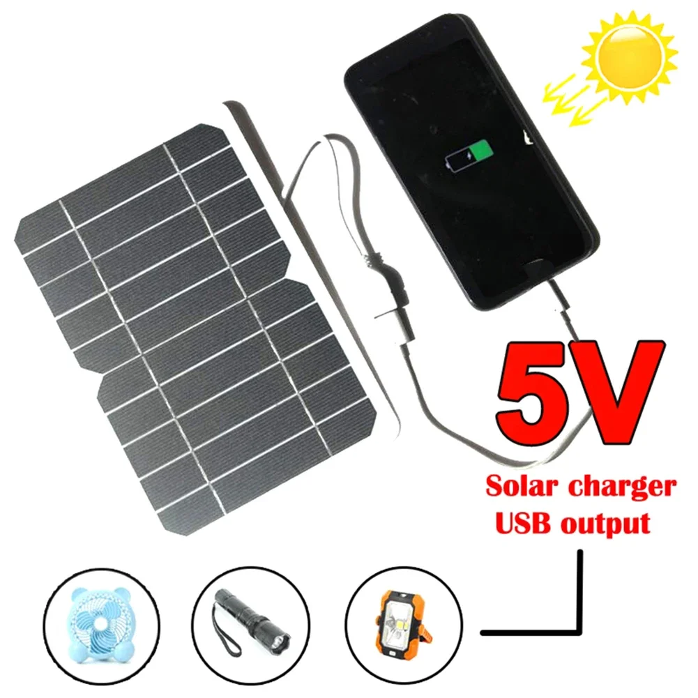 5V 10W Solar Panel With USB Output Portable Outdoor Solar Phone Charger For Phones Power Bank Outdoor Camping Hiking Backpacking