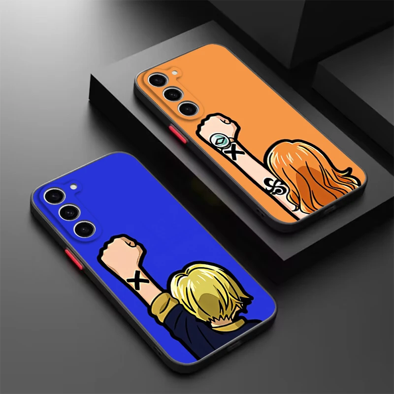 Cartoon One Piece Luffy Zoro Frosted Translucent For Samsung A53 A52 A33 A32 A51 A71 A21S A13 A73 A50 A22 A12 5G Cover