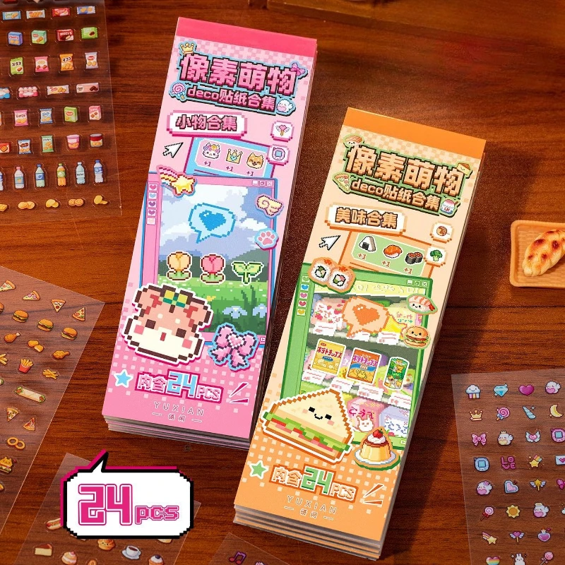 

Pixel Cute Mini Creature Stickers Retro Cartoon Animal DIY Decals for Journal Creative Scrapbooking Sticker Craft Supplies