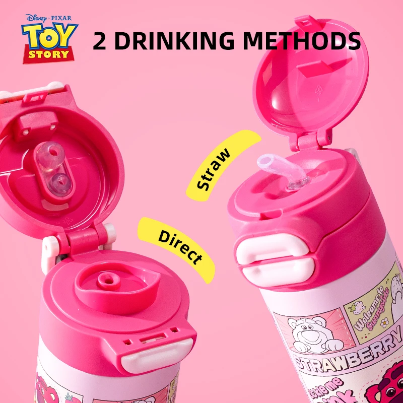 ディズニー スティッチ 子供用水筒 学校用 316ステンレス鋼製 保温カップ デュアルドリンク蓋付き 水筒 カップ付き