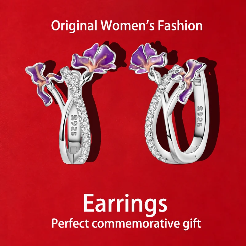 2026 Hot-Selling High-Quality Original Iris Flower Earrings, Perfect for Everyday Wear and Women's Holiday Gifts