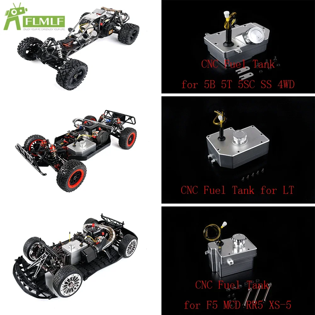 Liga de alumínio cnc conjunto de montagem do tanque combustível à prova de vazamento para 1/5 hpi rovan rofun km baja lt v5 losi f5 rf5 mcd rr5 XS-5 rc peças do carro