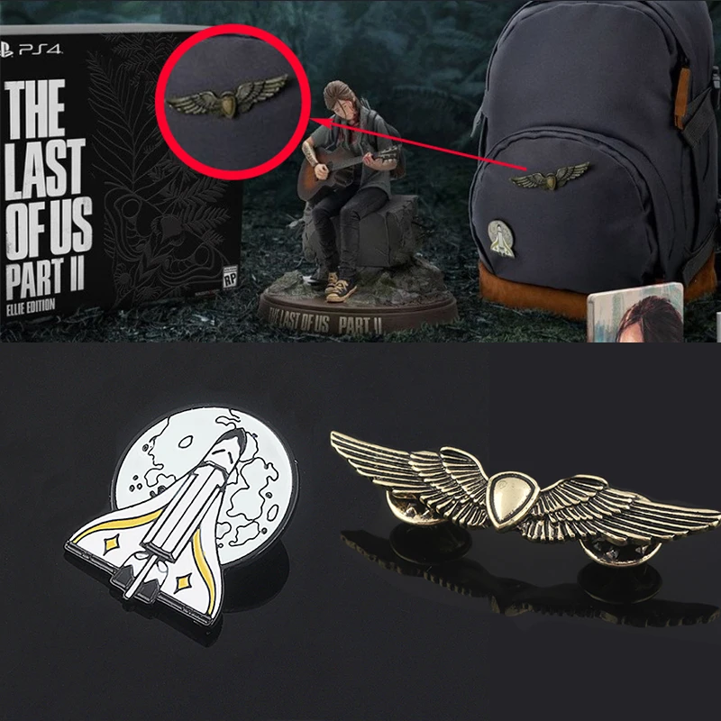 Ellie Backpack Pins Brooch For Fans The Last Of Us Part 2 Shield Wings Tlou Rocket Spaceship Guitar Badge Brooches Jewelry Gifts