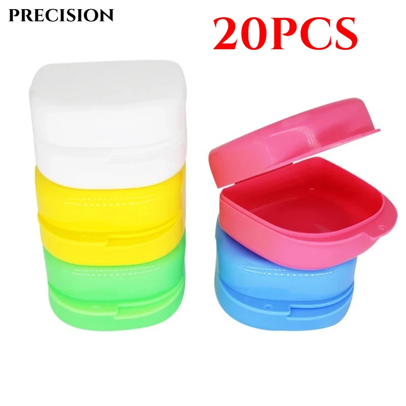 

20 шт., пластиковый лоток, коробка для стоматологического ортодонтического фиксатора, пластиковый контейнер для зубов, коробка для протезов, защитный чехол для вставных зубов