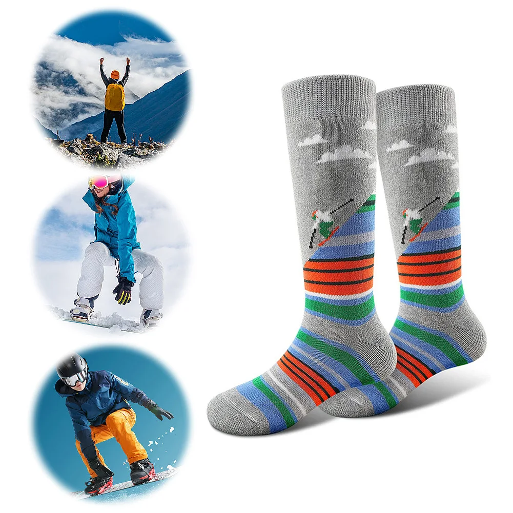 Ski Socks Sports Socks Towel Bottom Cold Weather Socks Comfortable Thermal Knee-high Socks for Skiing Snowboarding