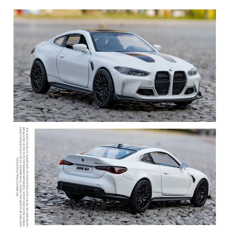 1/36 BMW M4 CSL G82 Sedan Toy Car Miniature Model RMZ CiTY Free Wheels Pull Back Diecast Alloy Collection Gift For Children Boy