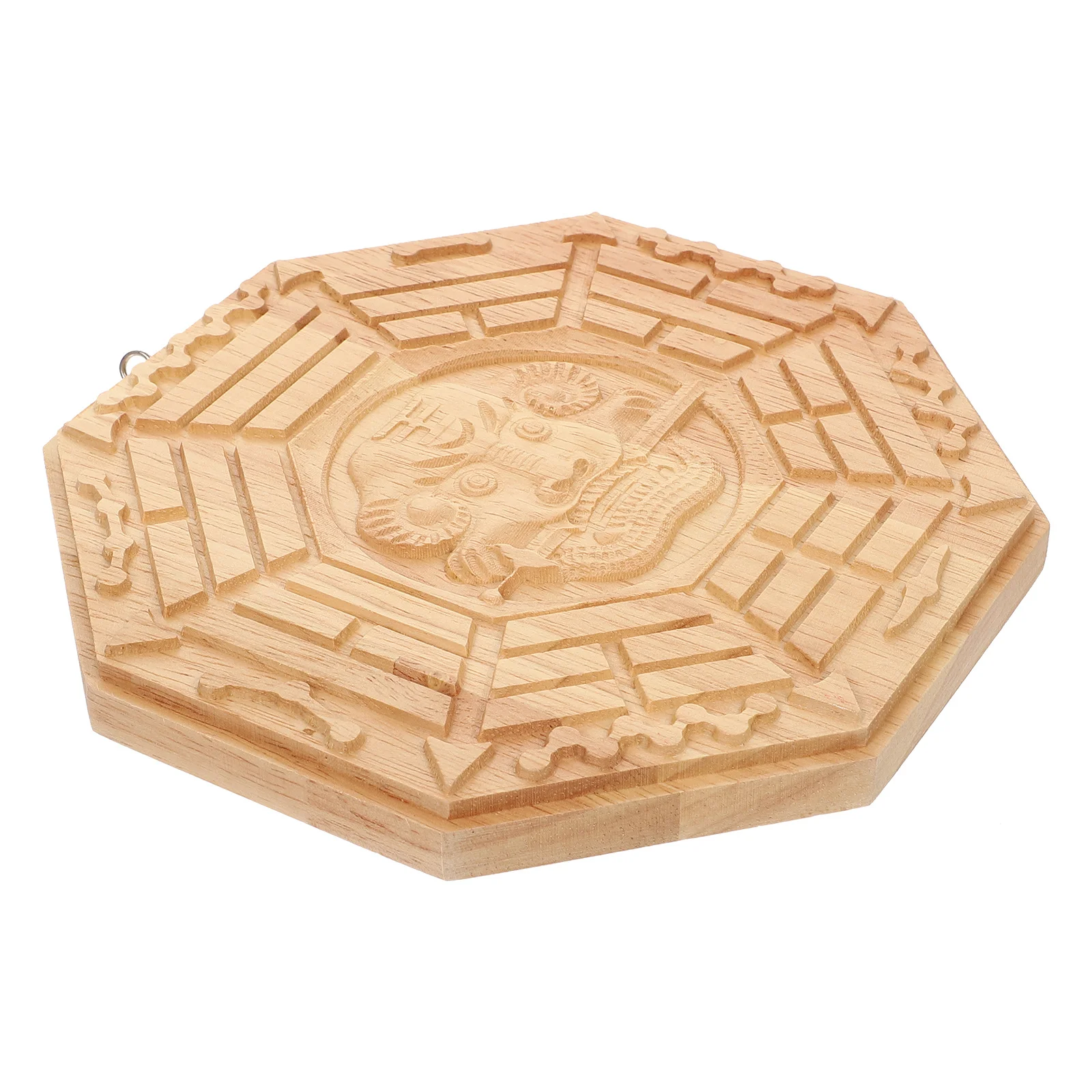 

1Pcs Tai Bagua Mirror Wooden Feng Shui Pendant Creative Carving Home Wall Ornament Evil Exorcism Crafts Blessing