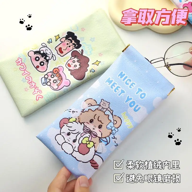 Sanrio KT Pochacco kawaii Anime PU Leather Sunglasses Glasses Bag Automatic Closed Sunglasses Protective Cover Accessories