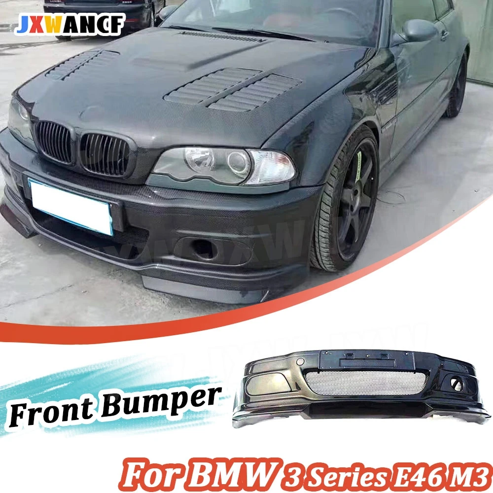 

JXWANCF передний бампер из углеродного волокна, крыло для BMW 3 серии E46 M3, передний бампер, предварительно подтяжка