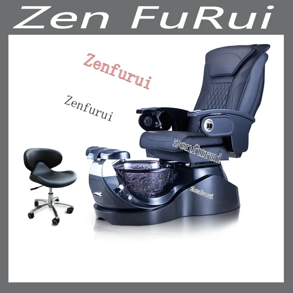 

Shiatsu Logic Pedicure Chair Black Tub W/Discharge Pump Pipe-less Whirlpool System Pedicure Spa Chair Set