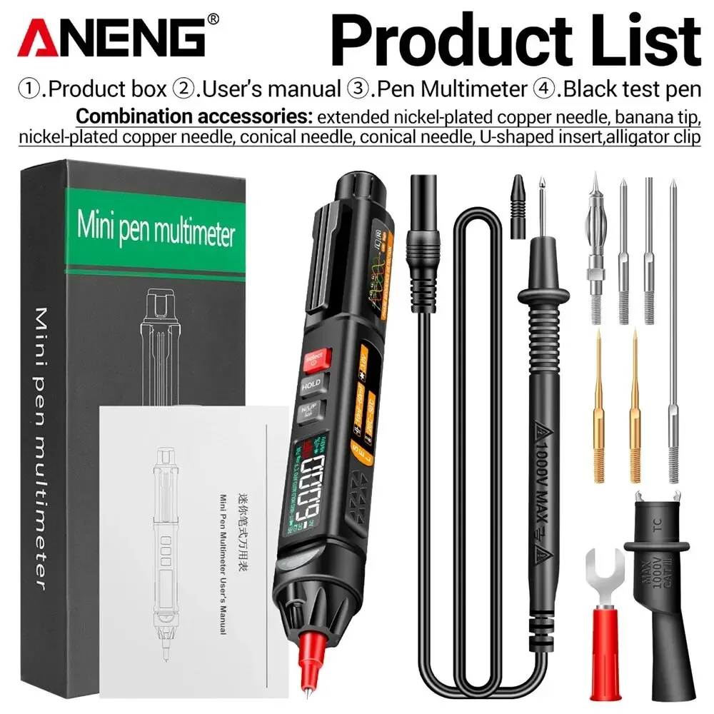 

ANENG Mini Digital Multimeter Pen Smart Voice Broadcast Tester Meter Multimetro DC AC Voltage Professional Test Tools A3009