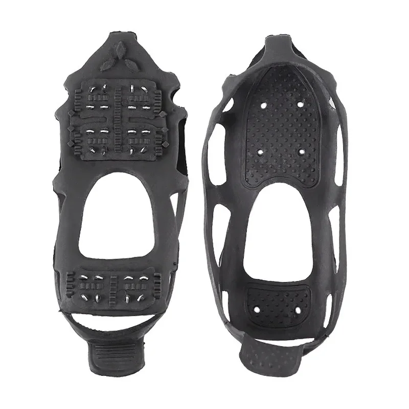 1 Pair 24 Tooth Ice Gripper Spike for Shoes Outdoor Anti Slip Climbing Snow Spikes Crampons Cleats Chain Claws Grips Boots Cover