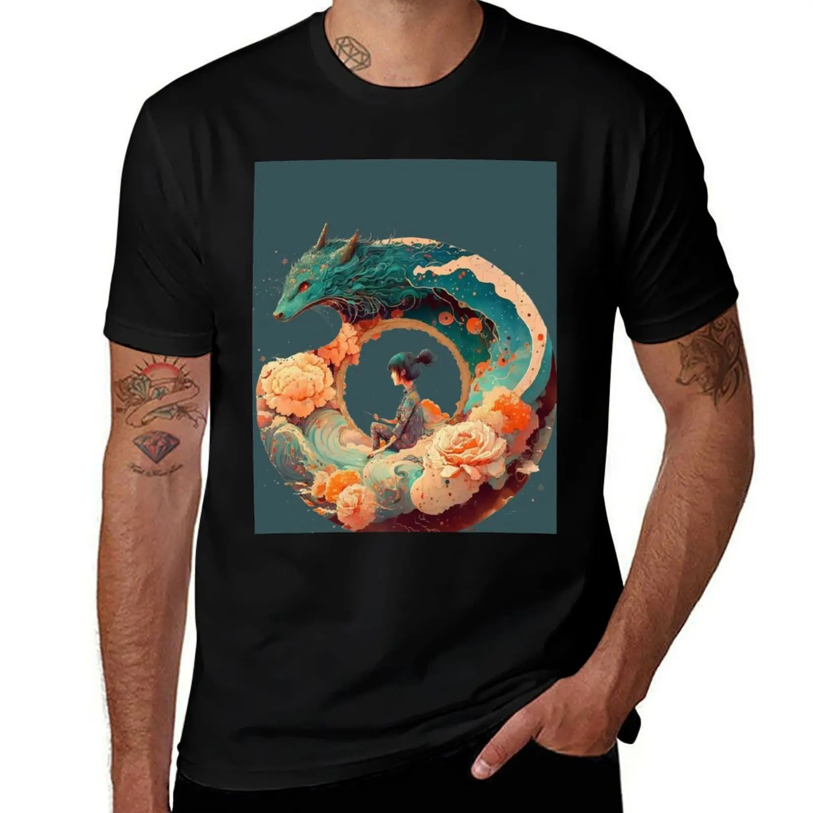 Girl Paint A Fantasy Creature T-Shirt Performance Workout Short Sleeve Tee T-Shirt