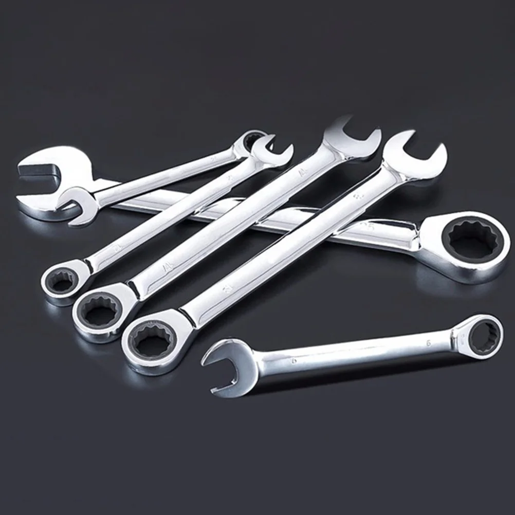 

6Pcs Dual Head Ratchet Wrench Plum Blossom Spanner Mixed Size 6Mm 7Mm 8Mm 9Mm 10Mm 11Mm Steel Heavy Duty Tool for Repair
