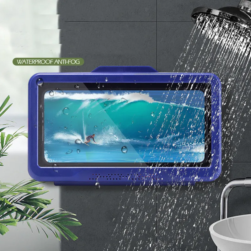 

Bathroom Phone Storage Box Holder Waterproof Home Wall Phone Case Stand Box Self-adhesive Touch Screen Phone Shell Shower Sealin