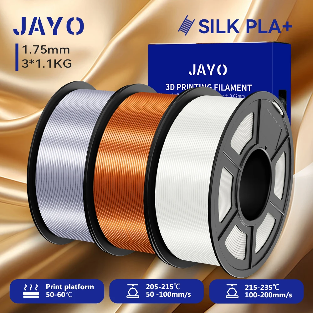 JAYO 3,3KG SILK PLA + Filament 1,75mm SILK PLA Plus Filament Glatte, seidig glänzende Oberfläche 3D-Filament geeignet für FDM-Drucker