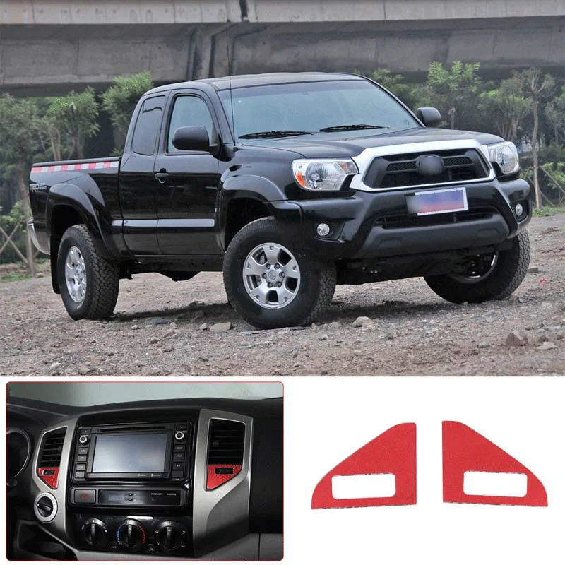 

For 2011-2014 Toyota Tacoma aluminum alloy red car central control air outlet dial wheel sequin sticker car interior accessories