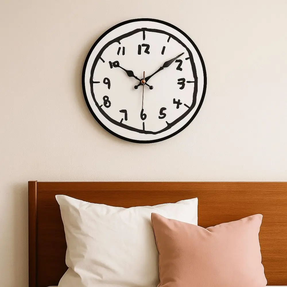30cm Size Digital Wall Clock Special Design Silent Mechanism Creative Clock Graffiti Painting Minimalist Silent Wall Clock
