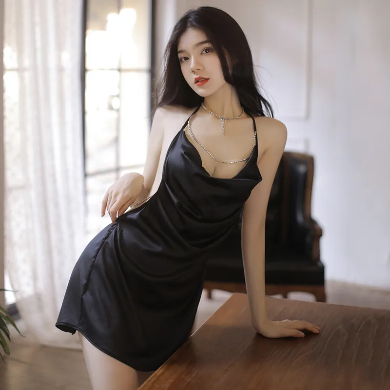 Mature Sle Women clothes Young Sle Mom Dress Pure Desire Sle Chic Unique Short dress Sexy Short dress Exposure One-Piec...