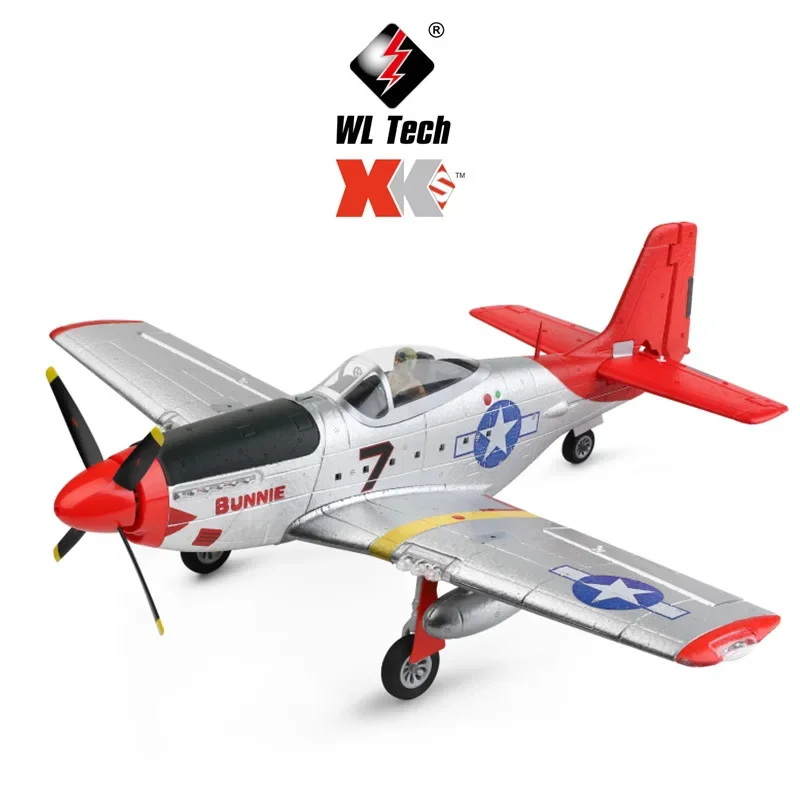 A280-P51-Avión de cuatro canales P51 Fighter, giroscopio de 6 ejes, planeador de ala fija, modelo de vuelo, juguete de Control remoto para niños