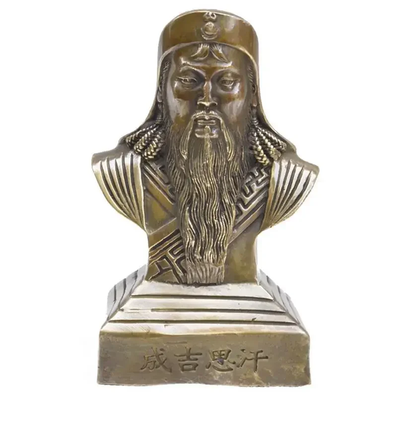 

Pure copper half body Genghis Khan office desktop metal crafts statue ornaments