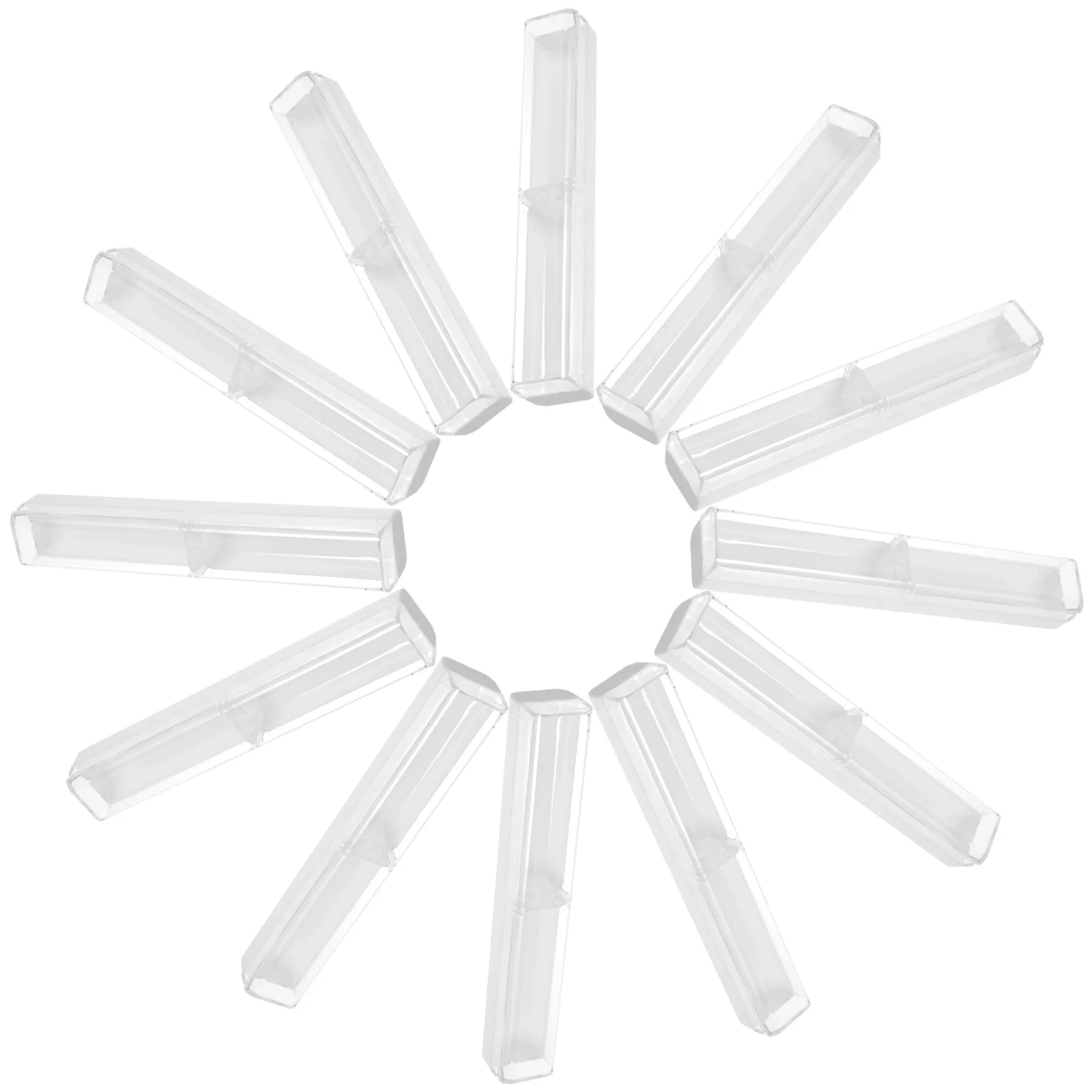 12pcs Plastic Pen Box Transparent Lightweight Portable Storage Case for Pens Fountain Pen Holder Gift Box Stationery Organizer