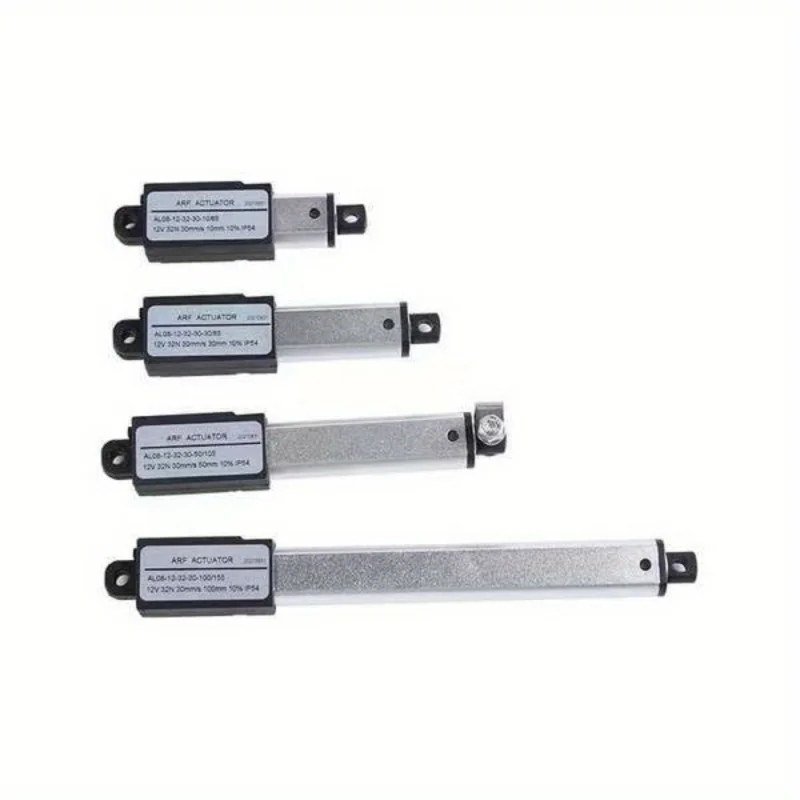 12V Micro Linear Thrust Actuator - Mini Electric Cylinder Push Rod, DC 12V, 6.4-188N Reciprocating Motor, Aluminum Body, T-Type