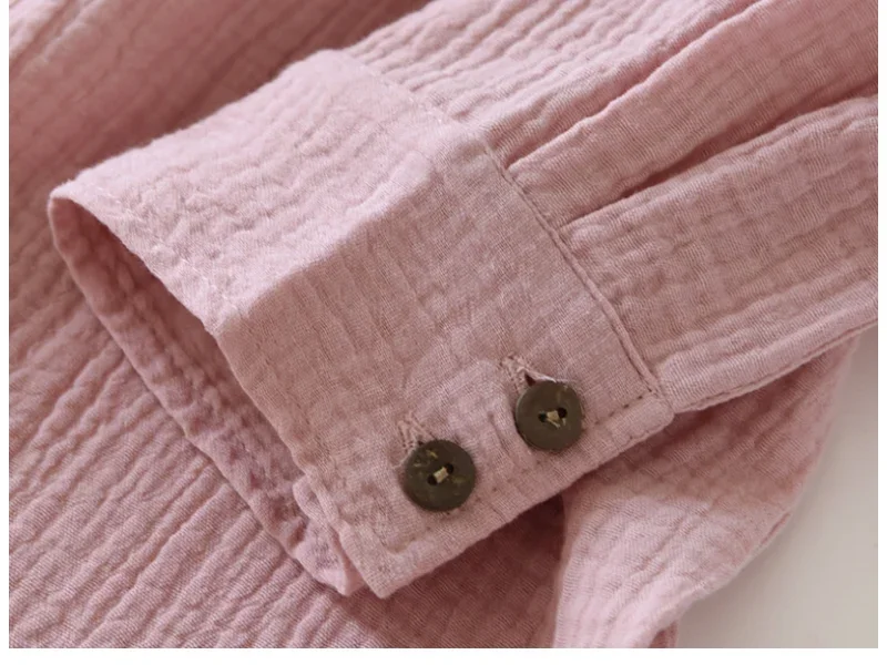 Retro 100% Bawełna Koszula Damska Top Moda 2024 Casual Turn Down Kołnierzyk Długi Rękaw Bluzka Niebieskie Koszule Blusas Mujer EnvíO Gratis
