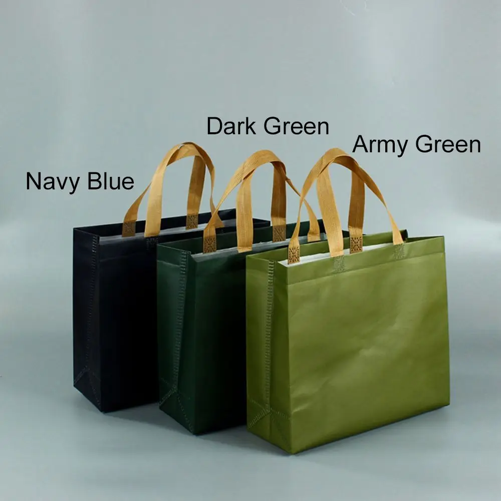 Durable with Handle DIY Green Blue Non Woven Tote Gift Bag Handbag Ecobag Eco Grocery Bag