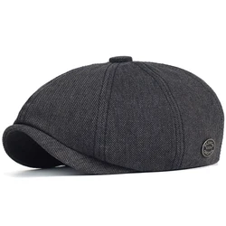 Casquette de livreur unisexe en coton solide, chapeau octogonal quatre saisons, bérets décontractés, visière Gatsby, chapeau plat en lierre