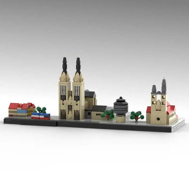 MOC Landmark Architecture รุ่น Halberstadt Skyline Building Blocks เมืองที่มีชื่อเสียง Street View อิฐของเล่นคอลเลกชันของขวัญวันเกิด