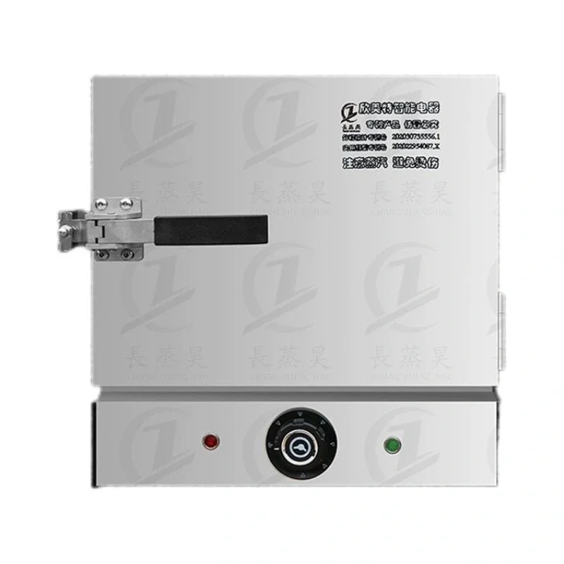 220V Commercial Countertop Mini Steamer Cupboard with Timer Knob for Rice, Buns & Dimsum