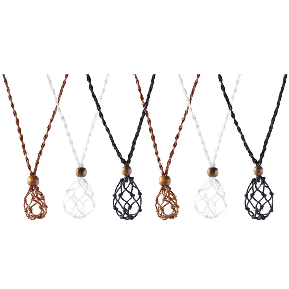 

Набор из 6 штук: Держатели для кристаллов ручной работы, шнурки для ожерелий, пустые каменные основы, изящные держатели для создания украшений своими руками