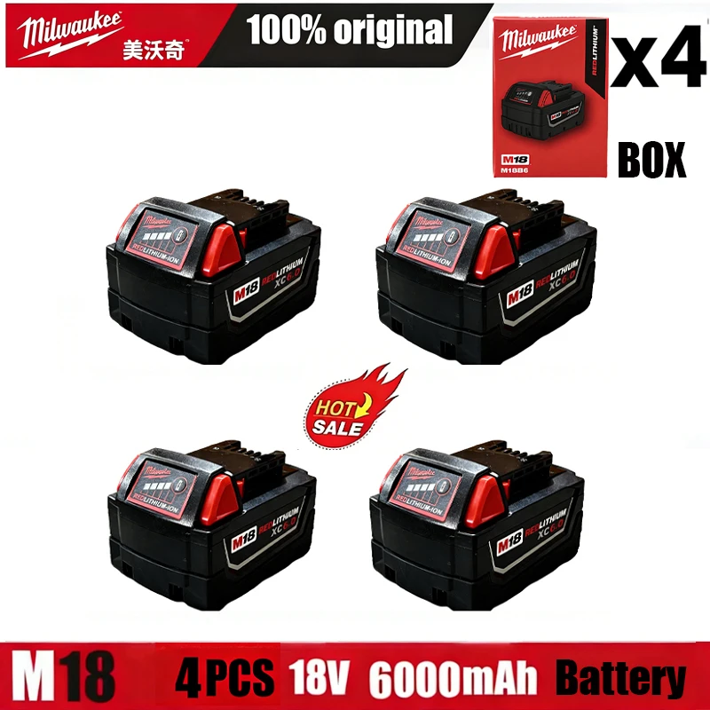 

6.0Ah 100% New Milwaukee M18 battery! Strong power, long endurance, fully compatible, never stop working!