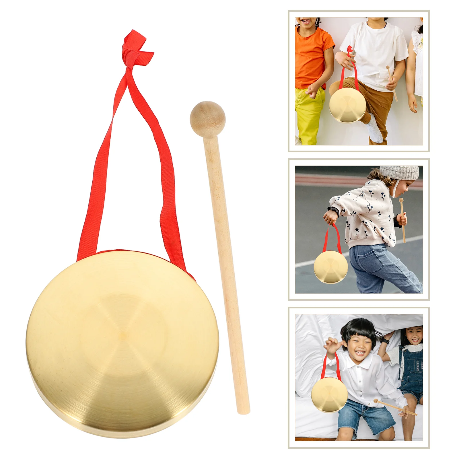 Gong Chinese for Company Opening Durable Hand Toys Percussion Instrument Copper Musical Interesting Child