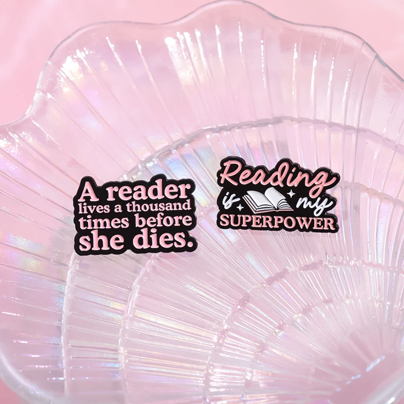 Repeti la bebida, café y comprar libros, alfileres esmaltados, lectura, superpotencia, broche para amantes de los libros, solapa, insignia para mochila, joyería, accesorios de regalo