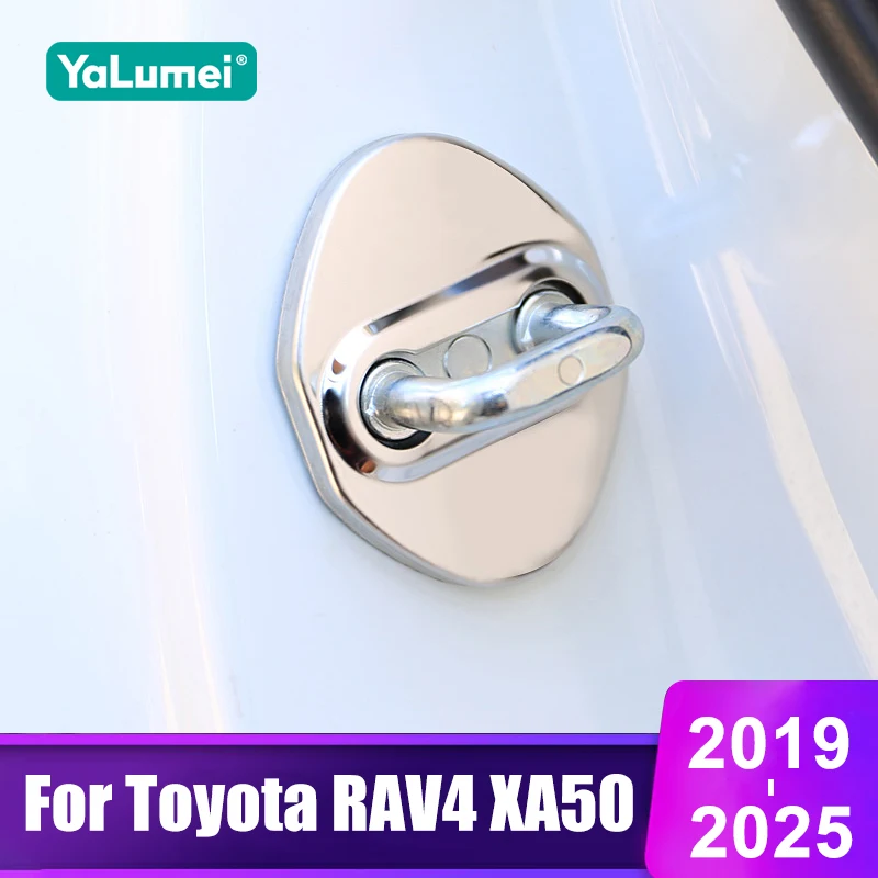 For Toyota RAV4 XA50 2019 2020 2021 2022 2023 2024 2025 RAV 4 Hybrid Car Door Lock Buckle Trim Cover Protective Rust Accessories