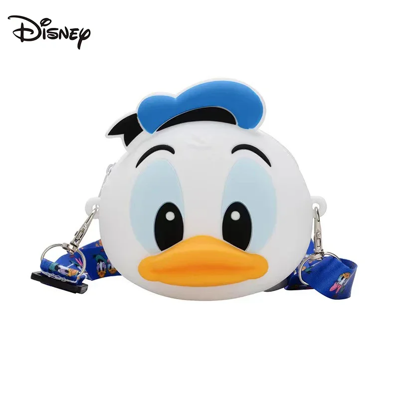 Kawaii Disney Shoulder Bag anime Mickey Minnie Donald Duck Cartoon Mini Coin Purse Silica Gel Shoulder Bag Girls Birthday Gifts