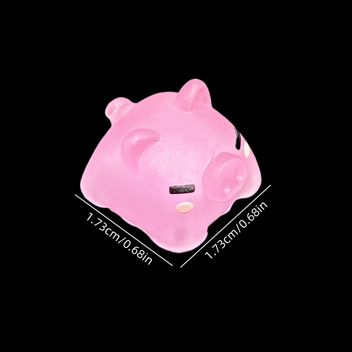 2025 new drip glue transparent cute pink Piglet resin key cap Cross shaft mechanical keyboard key cap 1pc