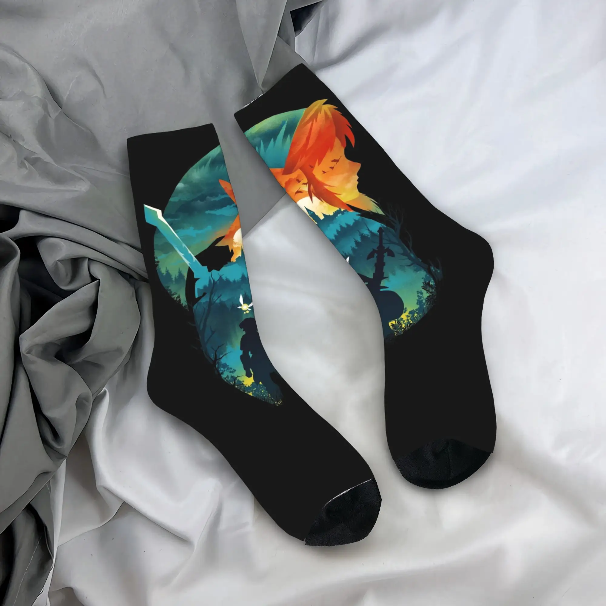 Winter Warm Funny Men's Women's Zeldas Legend Link Socks Sweat Absorbing Basketball Socks