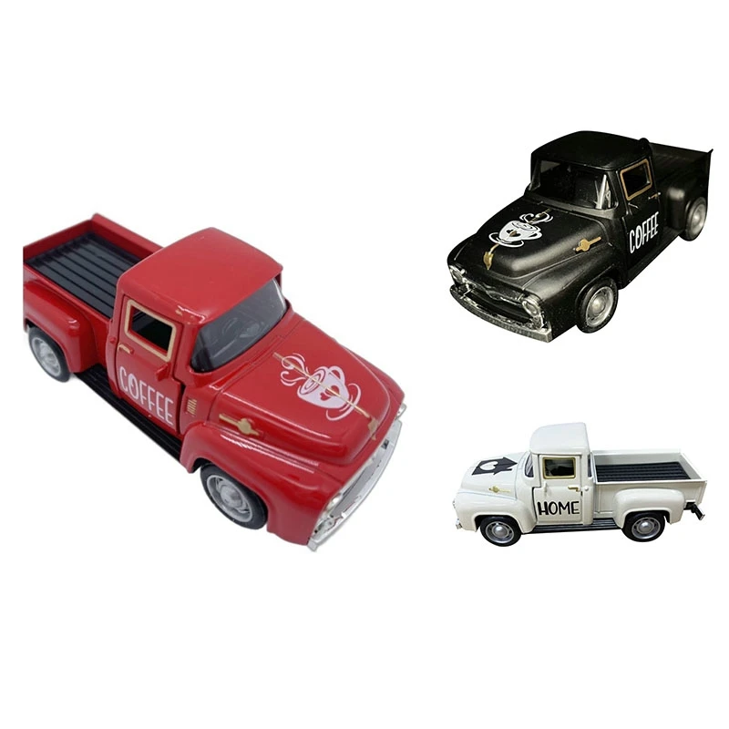 

Coffee Bar Metal Truck Retro Pickup Mini Diecast Truck For Farmhouse Coffee Station Table Top Decor