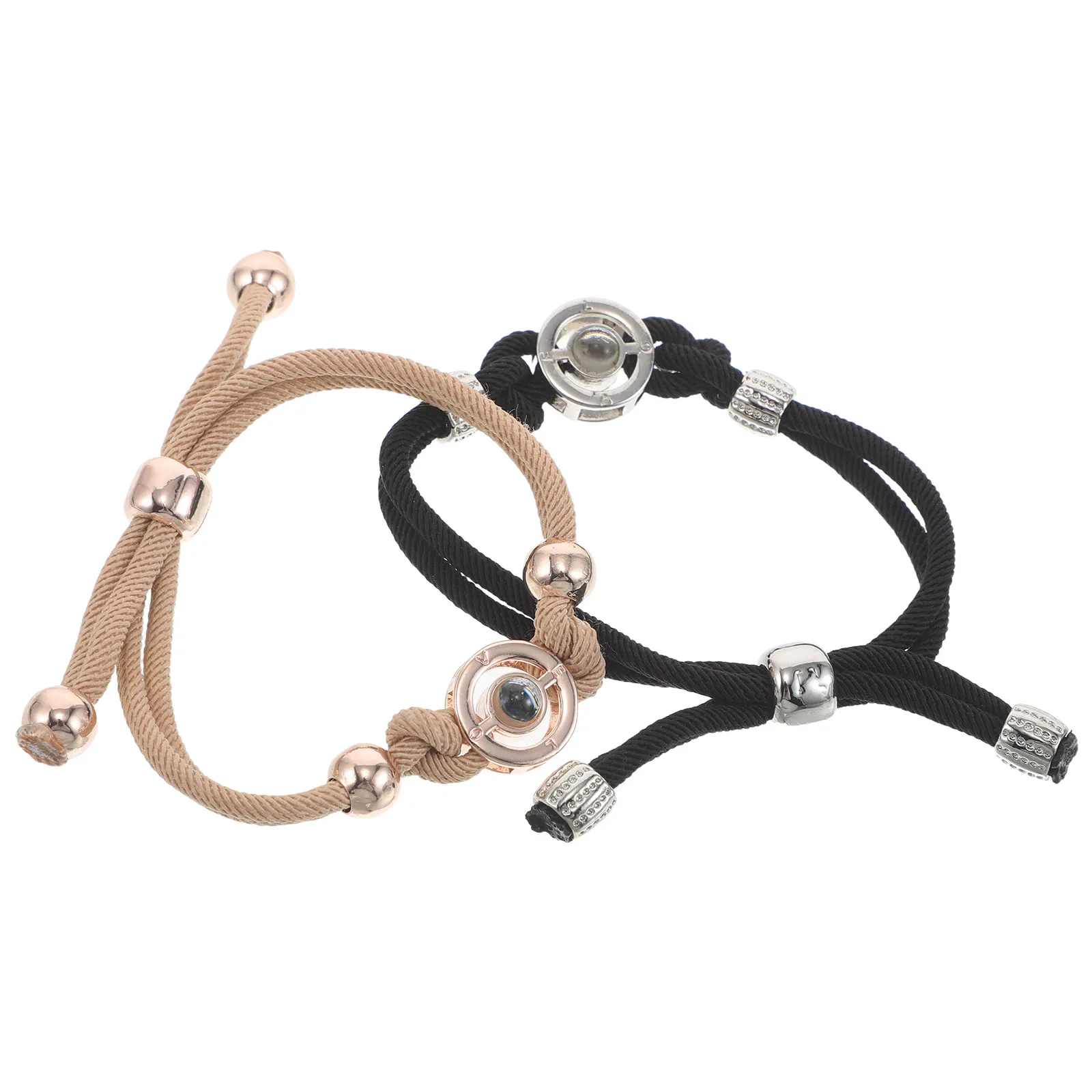 

2Pcs Projection Couples Bracelets Adjustable Matching Couple Jewelry Romantic Gift for Long Distance Relationship