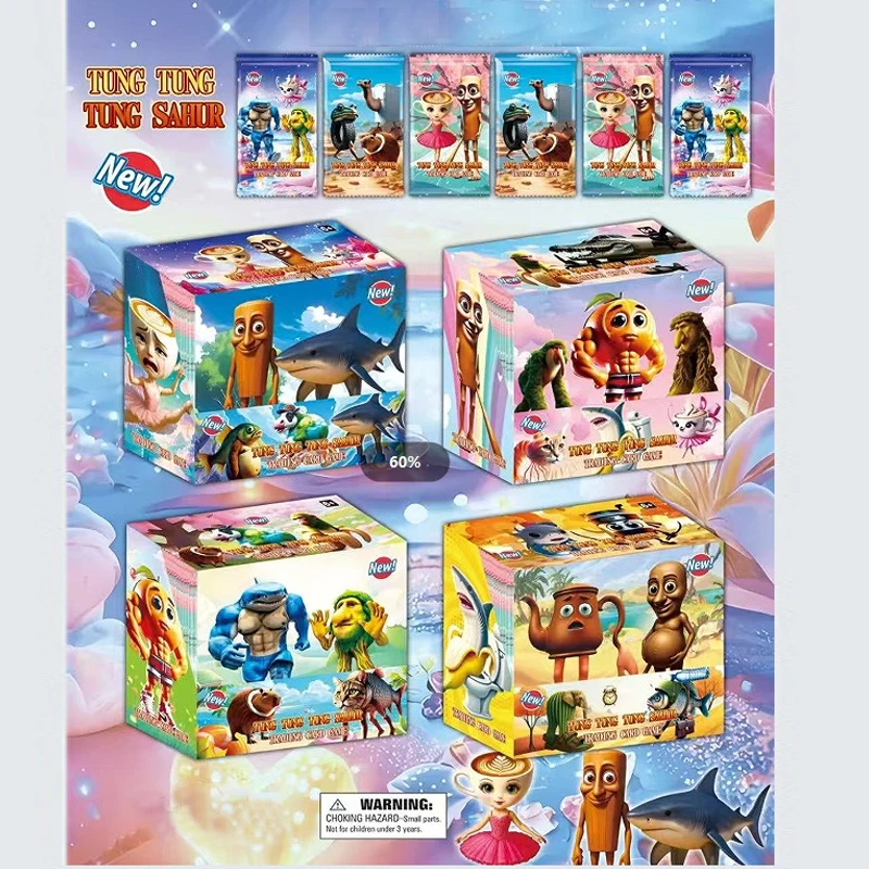 Carte da collezione Italian Brainrot Tungtung Sahur Tralalero Tralala-Gioco di carte per bambini Carte collezionabili giocattolo per regalo di compleanno