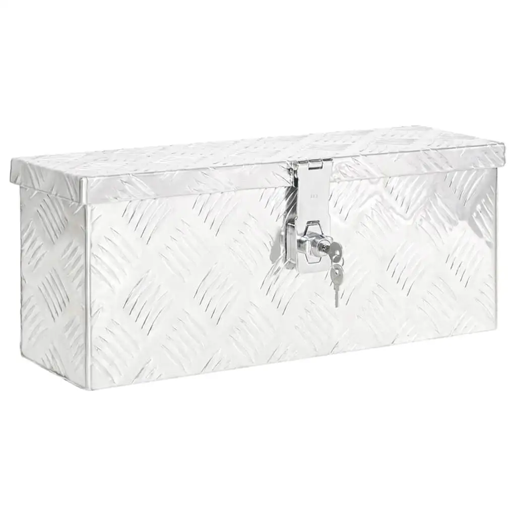 19.7x5.9x8.1 Silver Aluminum Storage Box - Durable Organizer for Home & Office